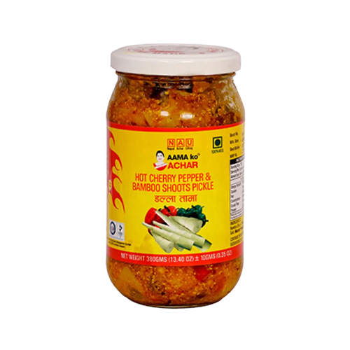Aama ko Achar, Hot Cherry Pepper and Bamboo Shoots 380g